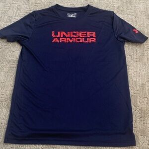 Under Armour Navy Blue Tee with Red Logo